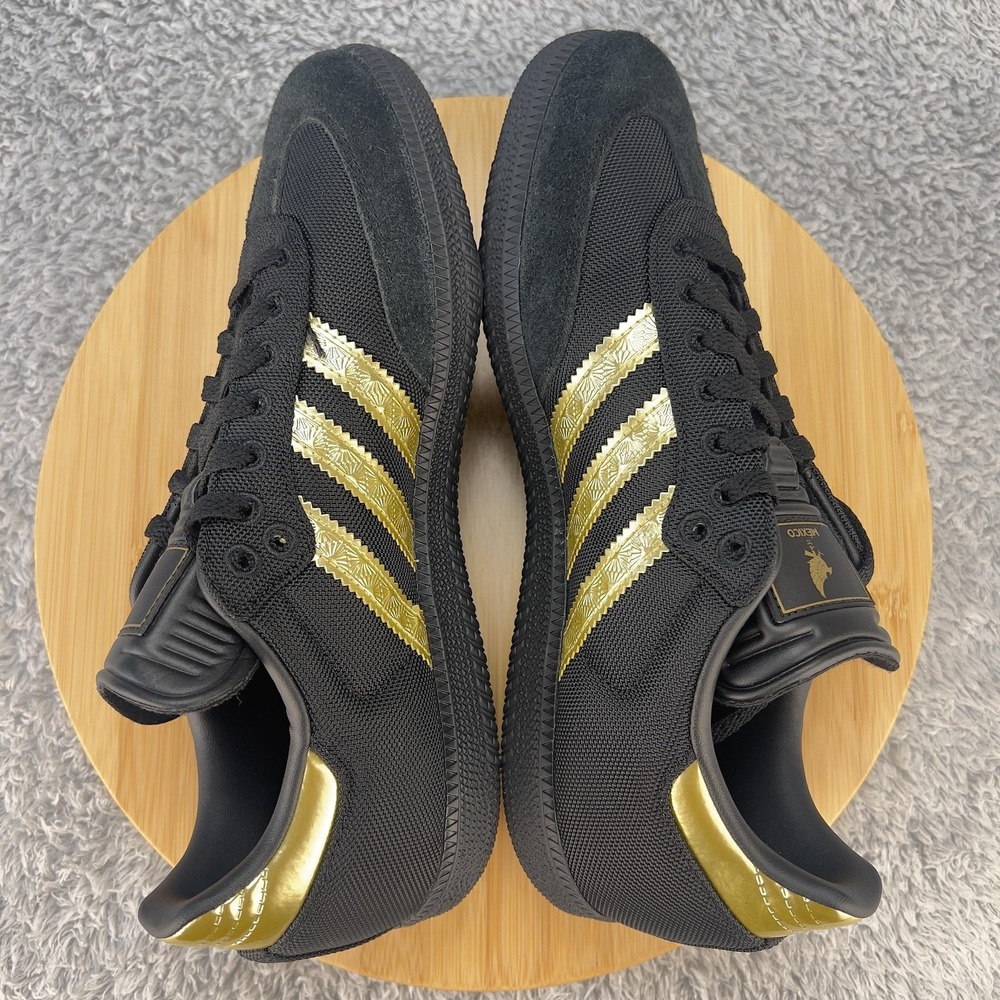 adidas Samba Mexico Shoes Mens 9 Black Gold Soccer Football Blokecore Heritage - Picture 5 of 11